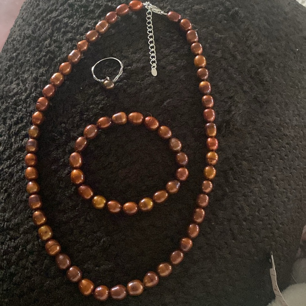 Elegant Brown Tahitian Pearl Jewelry Set